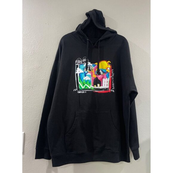 FEWOCiOUS x ComplexCon Exclusive Hoodie Sweater Long Beach Black Sz 2XL Graphic - Picture 1 of 6